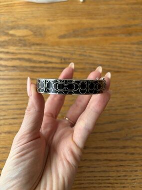 Coach Black Signature Cuff Bracelet